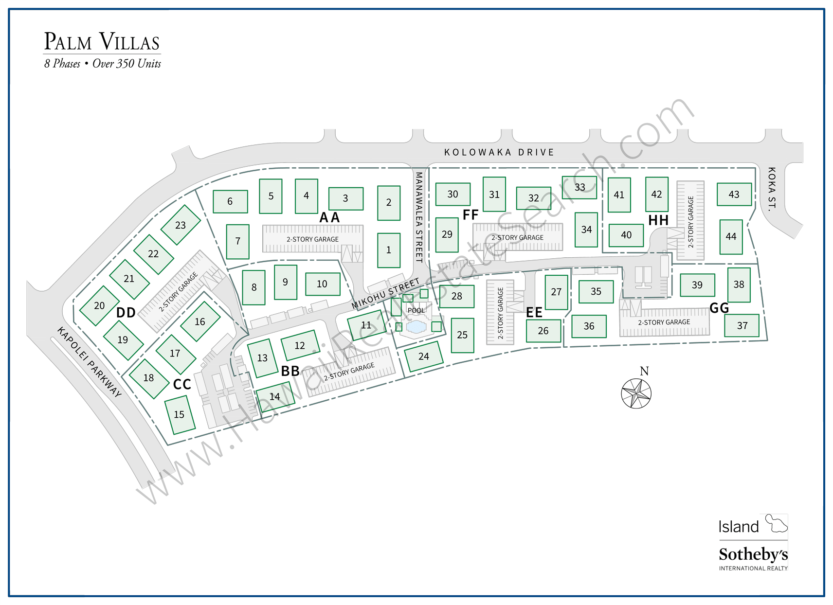 Palm Villas Ewa Beach Map